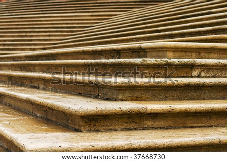 Stairs and corners, made of stone and a bit wet