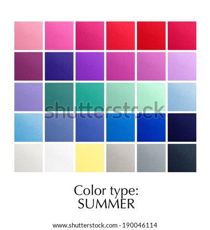 seasonal color analysis palette for summer type