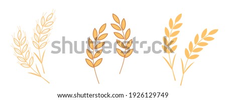 Wheat icon set on white background vector illustration.