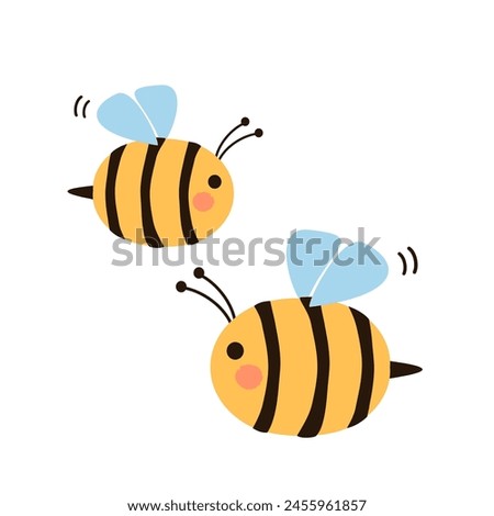 Bee cartoon sign logo isolated on white background vector.