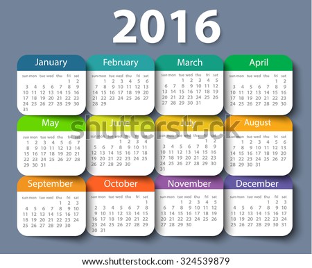 January 2016 Calendar Printable | 123Freevectors