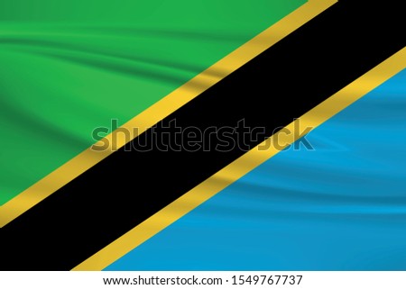 Tanzania flag with waving effect