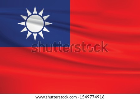 Taiwan flag with waving eff