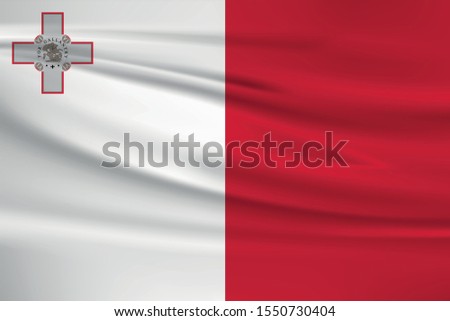 Malta flag waving with wind effect