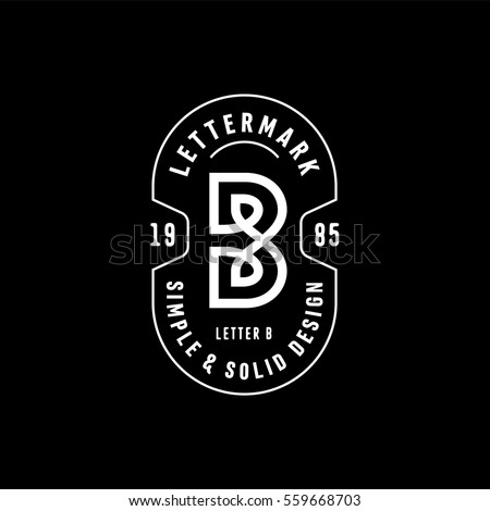 Simple and Solid Letter mark for Letter 'B' Professional Quality Graphic Mark Logo for your Business. Letter 'B' Typographic Logo Badge Design. Modern ornate B logo. Vector Illustration. Photo stock © 