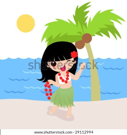 Hawaiian Girl Stock Vector Illustration 29112994 : Shutterstock