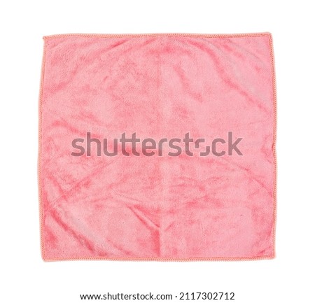Pink Microfiber Towel isolated on white background, Save clipping path. Imagine de stoc © 