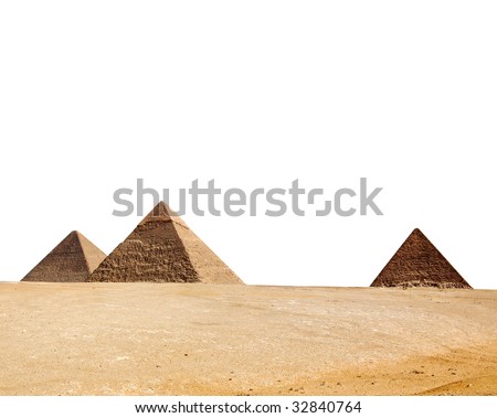 Egypt pyramid isolated on a white