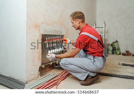 Similar – Image, Stock Photo heating manifold. Heating