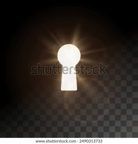 Realistic keyhole object with sunlights and bokeh overlay effects