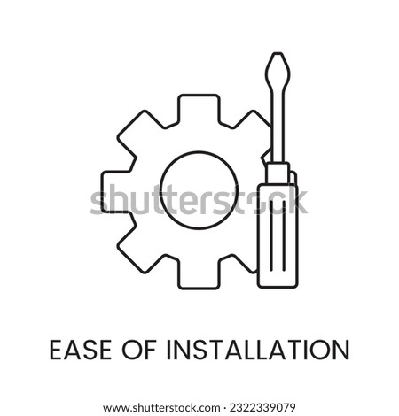 Vector line icon representing ease of installation.