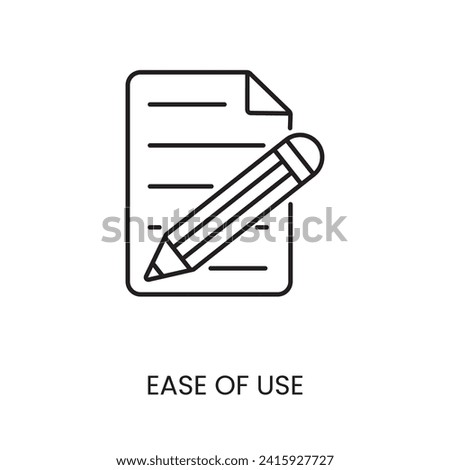 Ease of use Paper and Pencil linear icon in vector