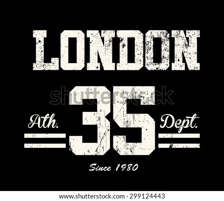Vintage vector print and varsity. For t-shirt or other uses in vector.