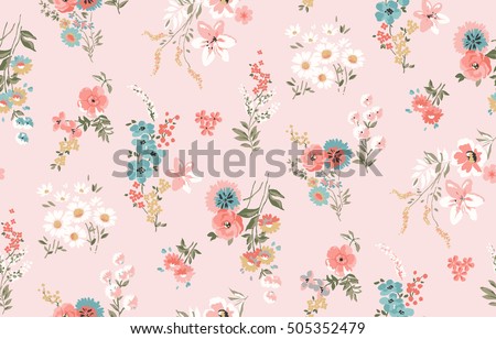 Trendy Seamless Floral Pattern In Vector