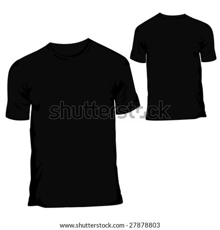 Black Blank T-Shirt Design Template For Menswear Stock Photo 27878803 ...