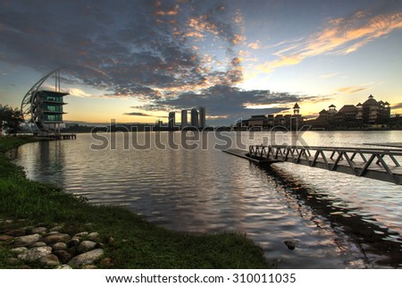 Pullman Putrajaya Lakeside in sunrise time Putrajaya, Malaysia