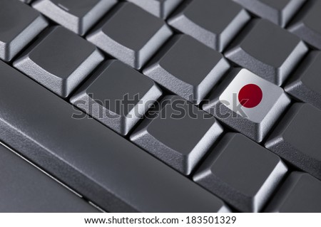 Flag button on the keyboard. close-up