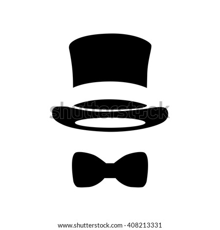 Top hat and bow tie. Vector Illustration