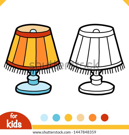 Coloring book for children, Reading lamp with lampshade
