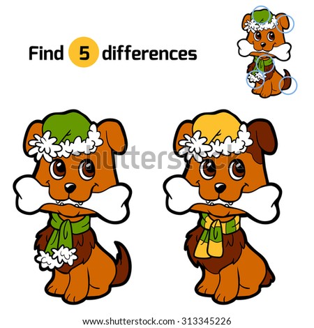 Find differences for children: Christmas animals (dog)