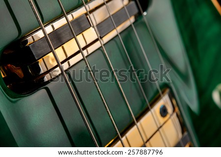 Six-string electric guitar close-up