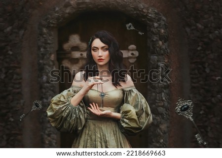 Similar – Image, Stock Photo Gothic style portrait of a young woman with cool style