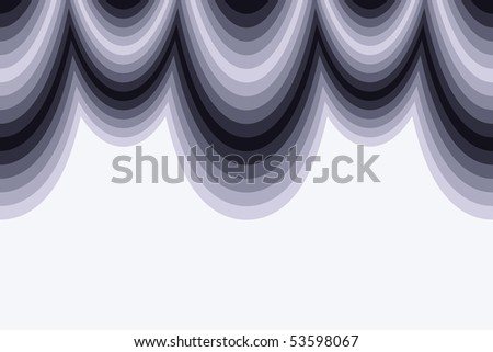 Black and white abstract wave shape. With copy space.