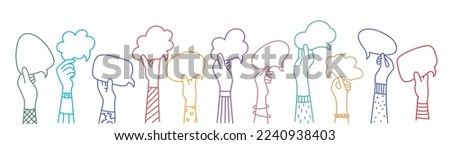 Similar – Image, Stock Photo Hand holding speech bubble with thank you