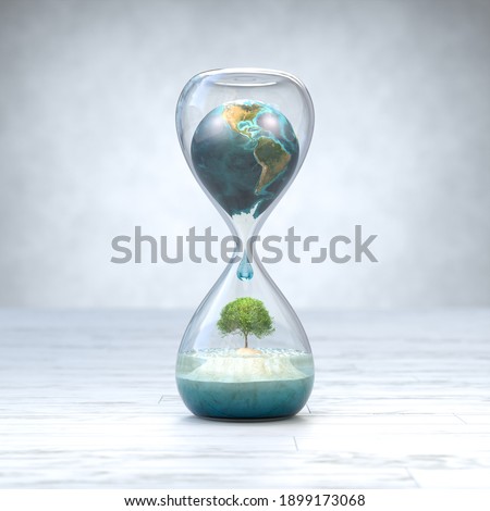 Earth planet in the hourglass, Global warming concept. 3D illustration. Elements of this image furnished by NASA Imagine de stoc © 