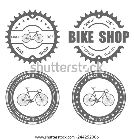  Bicycle Label Set Template.vector