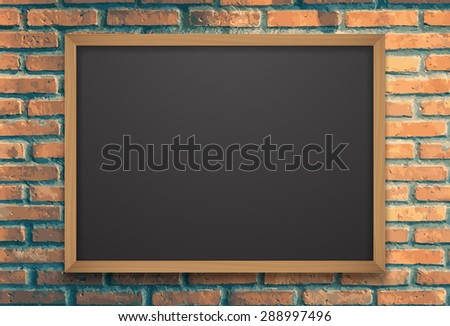Chalkboard on brick wall.vector Foto d'archivio © 