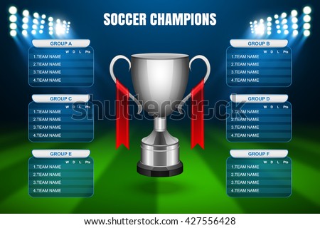 Soccer Champions Final Scoreboard Template, Vector