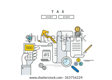 simple line flat design of tax, modern vector illustration