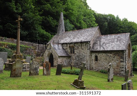 Culbone Church (St Beuno), Said to be the Smallest Church in England, located on the South West Coastal Path in the Village of Culbone in Exmoor National Park, Somerset, England, UK
