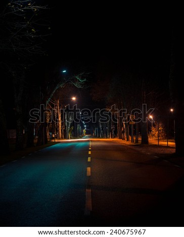 Night road in the city
