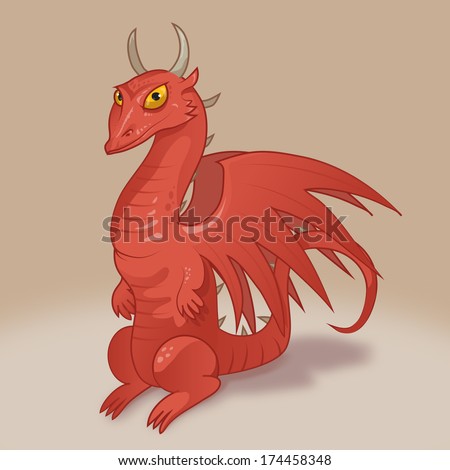 Illustration of red dragon