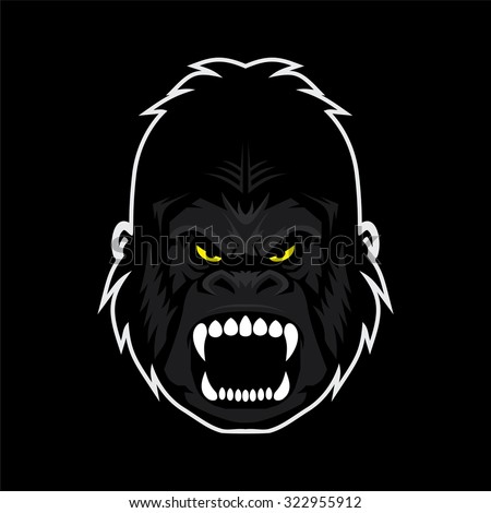 Angry Gorilla Face Free Vector | 123Freevectors