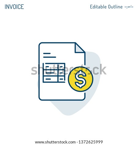 Invoice icon, Payment icon, Medical bill, Banking transaction receipt, Online shopping invoice, Procurement expense, Money document file, Editable stroke