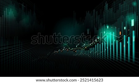 Stock market or forex trading graph in futuristic concept.