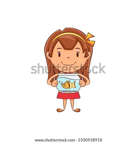 Similar – Image, Stock Photo child holding a fish and showing it to the camera