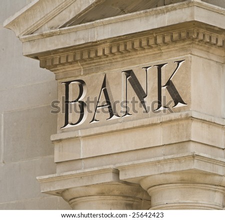 Architectural Detail With Example of Replaceable Financial Institution Engraved Text