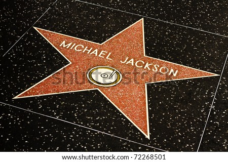 LOS ANGELES-MARCH 1: Michael Jackson\'s star on the Hollywood Walk of Fame on March 1, 2011 in Los Angeles.  The singer\'s star and the Walk of Fame draw tourists from all over the world.