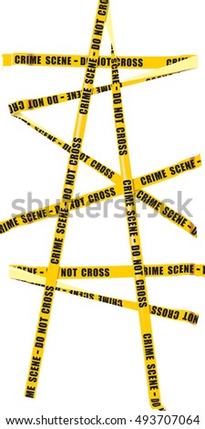 Isolated image of yellow police tape with the words - Do not cross