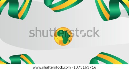 Sports background, green, yellow, vector illustration, Cameroon 2019 Photo stock © 