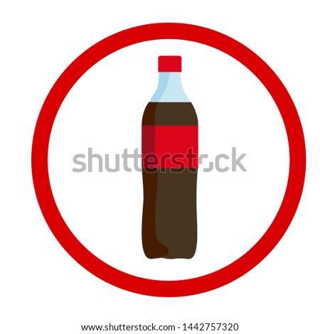 Red label bottle icon, vector illustration