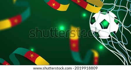 Soccer ball. Bright sports banner in yellow and green. Vector Foto stock © 