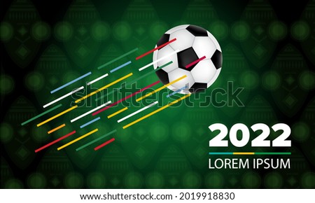 Soccer ball. Bright sports banner in yellow and green. Vector Photo stock © 