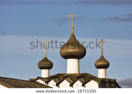 Dome-shaped roof of the Temple in Russian North