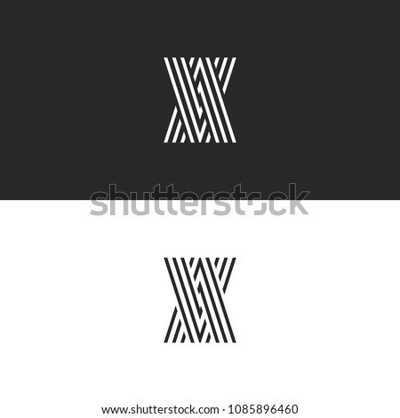 Initials logo VA letters monogram, overlapping parallel thin lines creative identity AV emblem, combination two letters A V, direction arrows icon