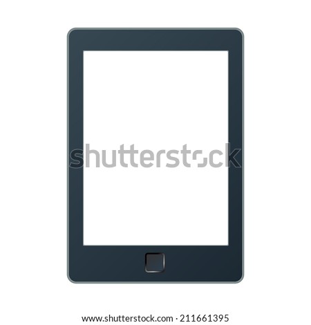 Vector illustration of a portable modern tablet pc e-book reader.